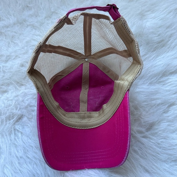 Quilted Heart Baseball Hat; Pink Handmade Quilt Hat; Shabby Chic Hat - Picture 2 of 6